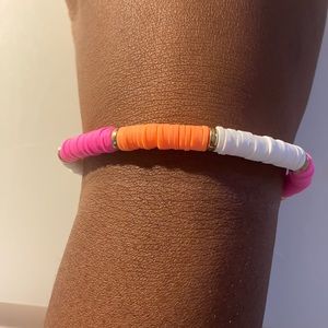 pink white light coral and gold bracelet
